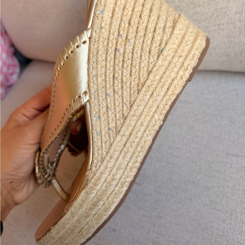 Jack Rogers Metallic Gold Wedge Sandals - Picture 5 of 7